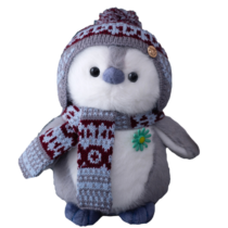 Penguin Wearing Snow Cap Scarf And Sweater Soft Plush Toy