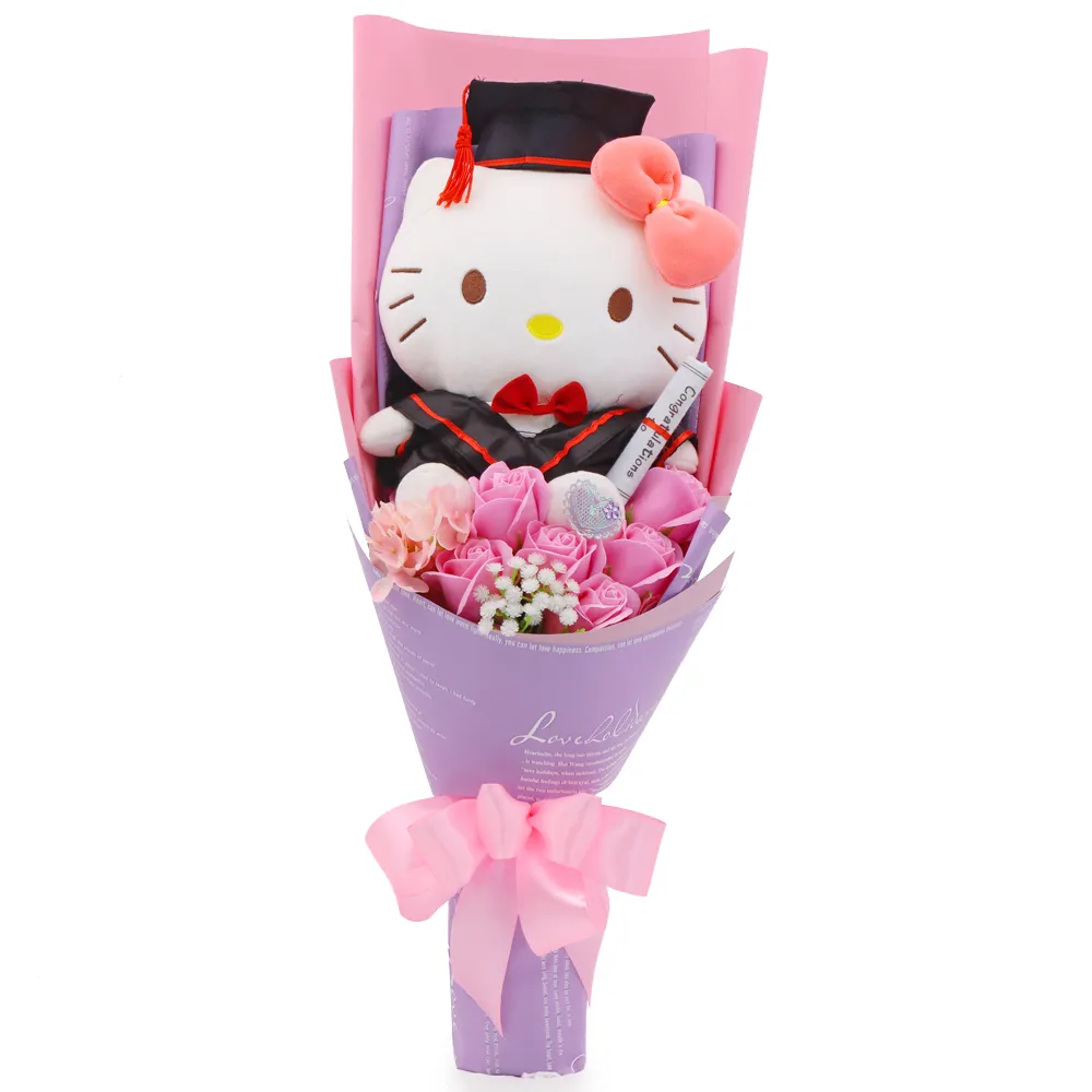 Cartoon Hello Kitty Graduation Plush Toy Bouquet