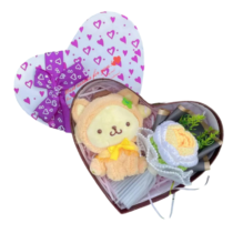 Cartoon Sanrio Pompompurin Heart Shape Plush Box