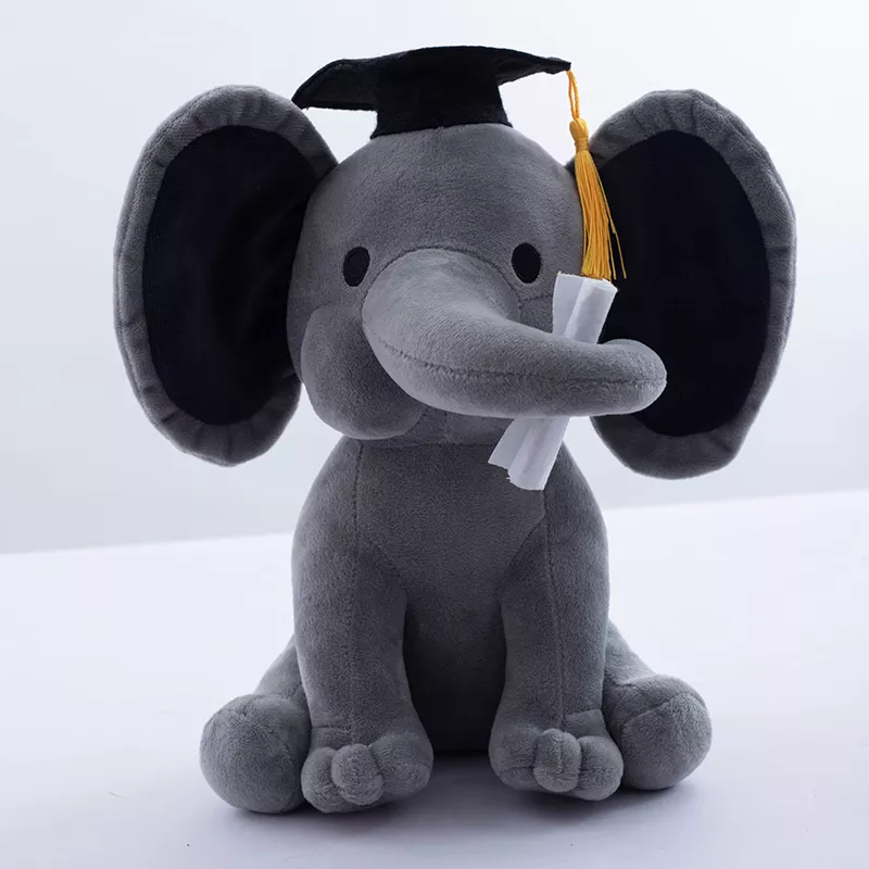Kawaii Baby Elephant Graduation Soft Stuffed Plush Toy