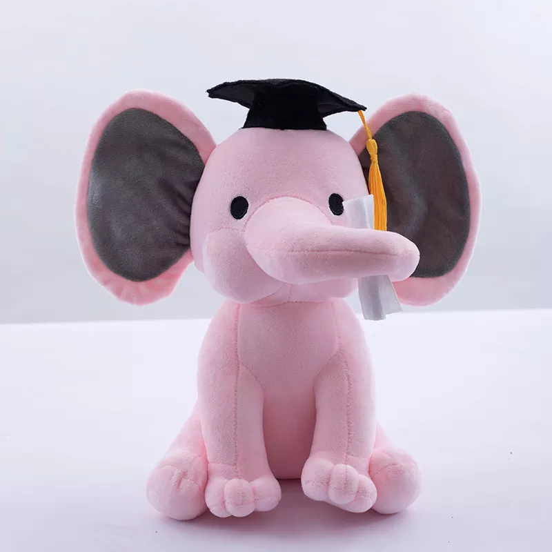 Kawaii Baby Elephant Graduation Soft Stuffed Plush Toy
