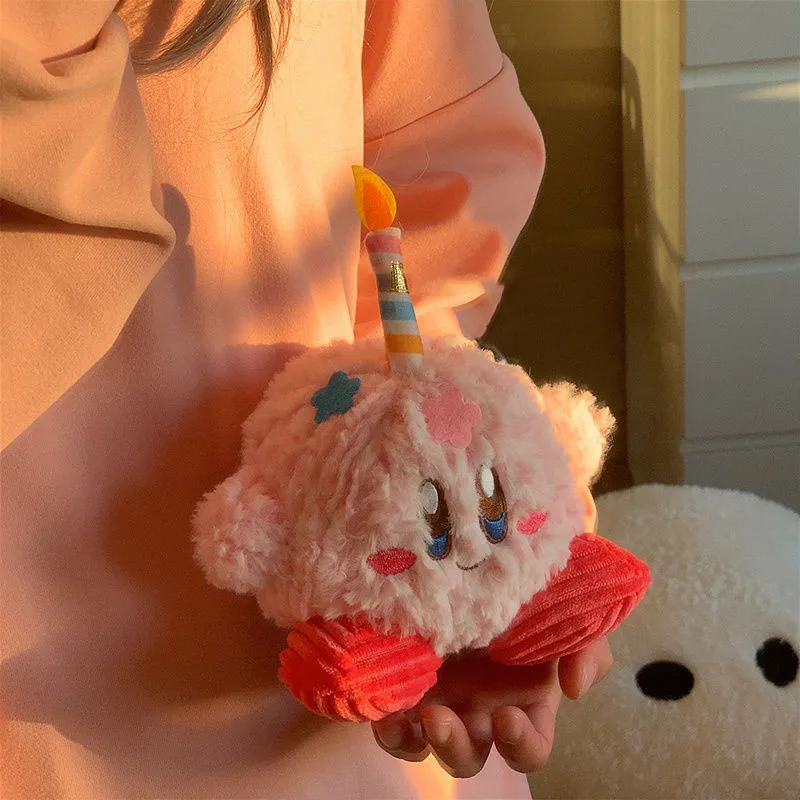 12cm Cartoon Pink Candle Kirby Soft Plush Toy