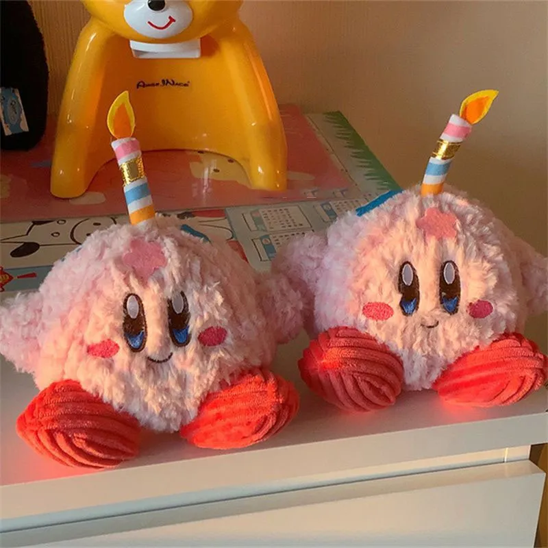 12cm Cartoon Pink Candle Kirby Soft Plush Toy