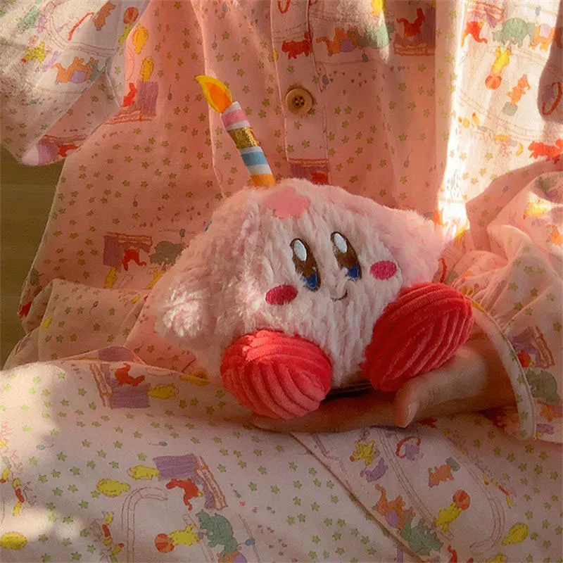 12cm Cartoon Pink Candle Kirby Soft Plush Toy
