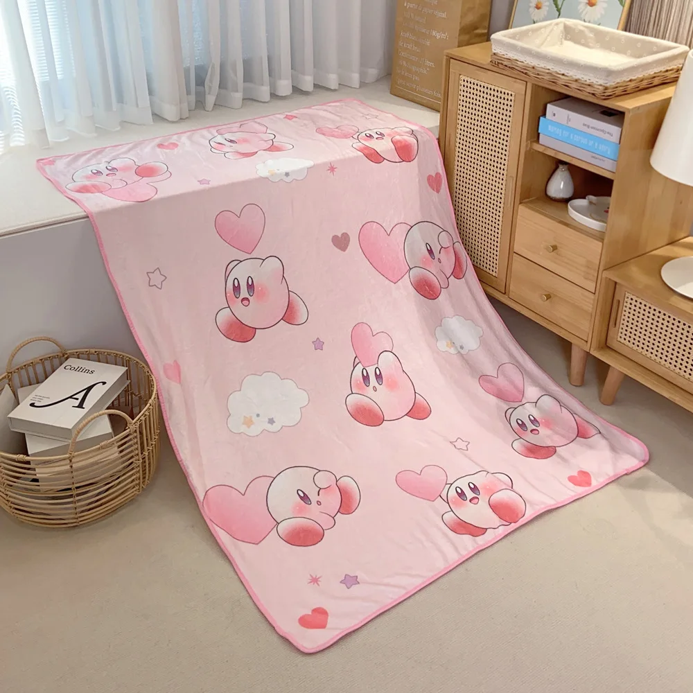 Kawaii Pink Star Kirby With Blanket Soft Plush Toy