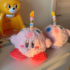 12cm Cartoon Pink Candle Kirby Soft Plush Toy