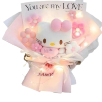 Cartoon Hello Kitty With Light Stuffed Plush Toy Bouquet