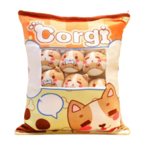 Kawaii Corgi Bag Of Snacks Soft Stuffed Plush Bag