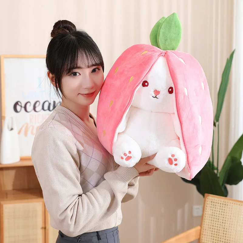 18/25cm Kawaii Strawberry Bunny Christmas Soft Plush Toy