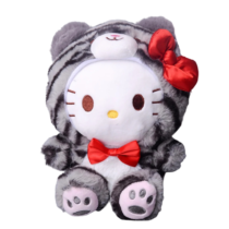 Anime Hello Kitty Turn Into A White Tiger Soft Plush Toy
