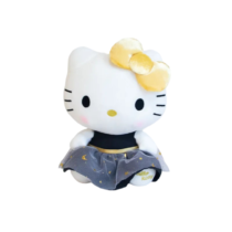 20cm Kawaii Gold And Black Hello Kitty Soft Stuffed Plush Toy