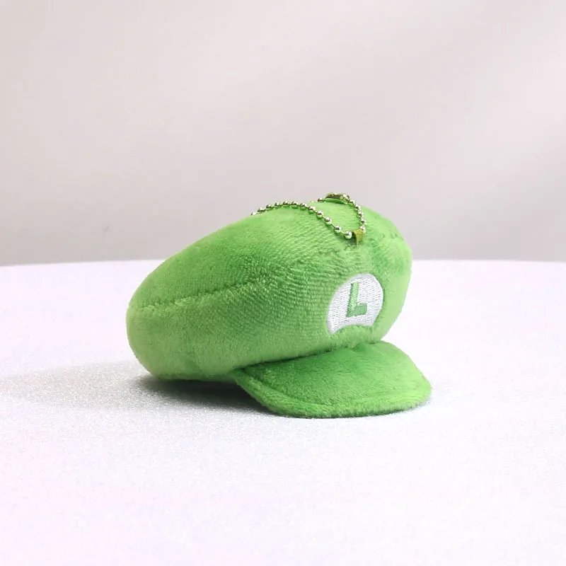 Super Luigi Bros Cosplay Hat Plush Pendant Keychain