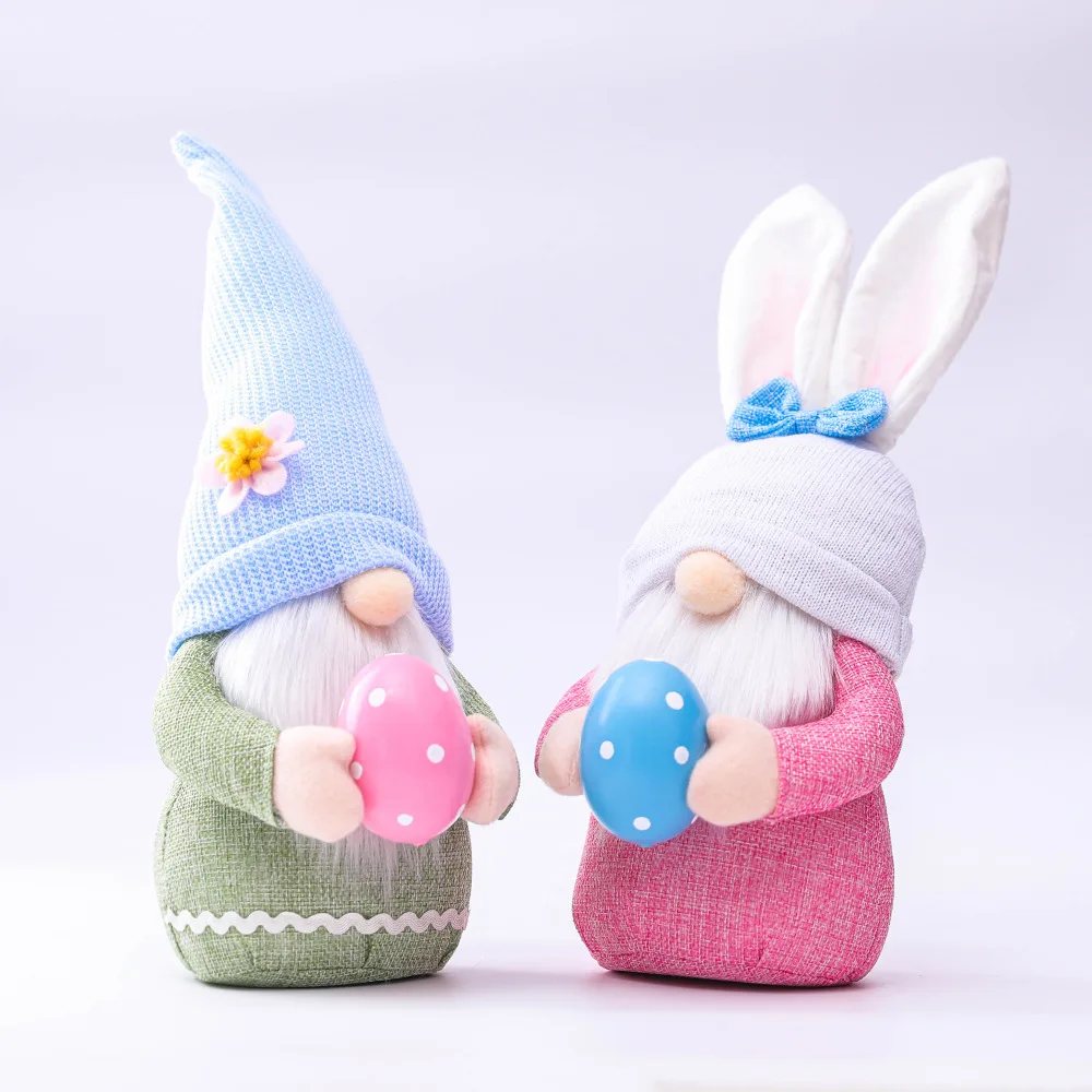 New Easter Faceless Gnome Rabbit Doll Handmade Reusable Home Decoration Spring Hanging Bunny Ornaments Kids Gifts 2024