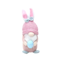 Egg Holding Dwarf Faceless Rabbit Easter Plush Toy