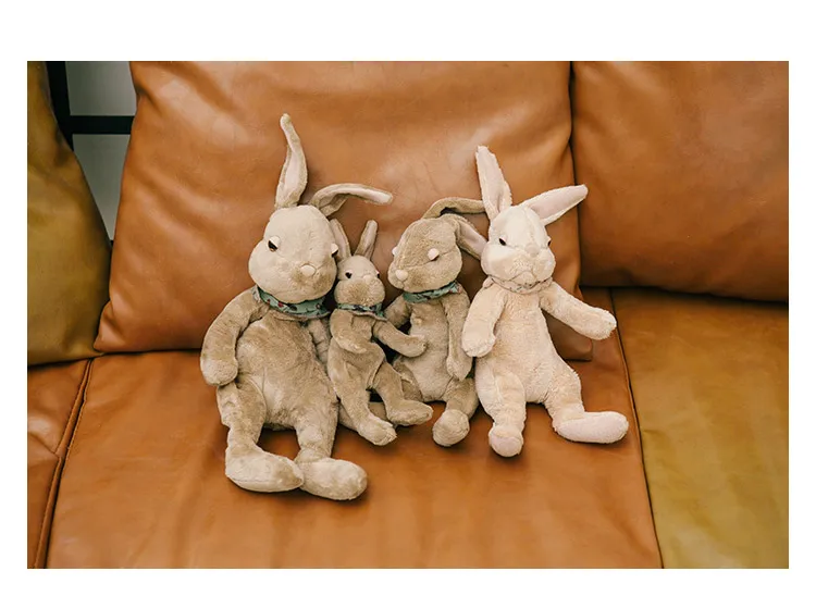 Brown Rabbit Plushie Lovely Sleepy Bunny Plush For Baby Handmade Little Rabbit Stuffed Animal Toys Company Doll for Toddler