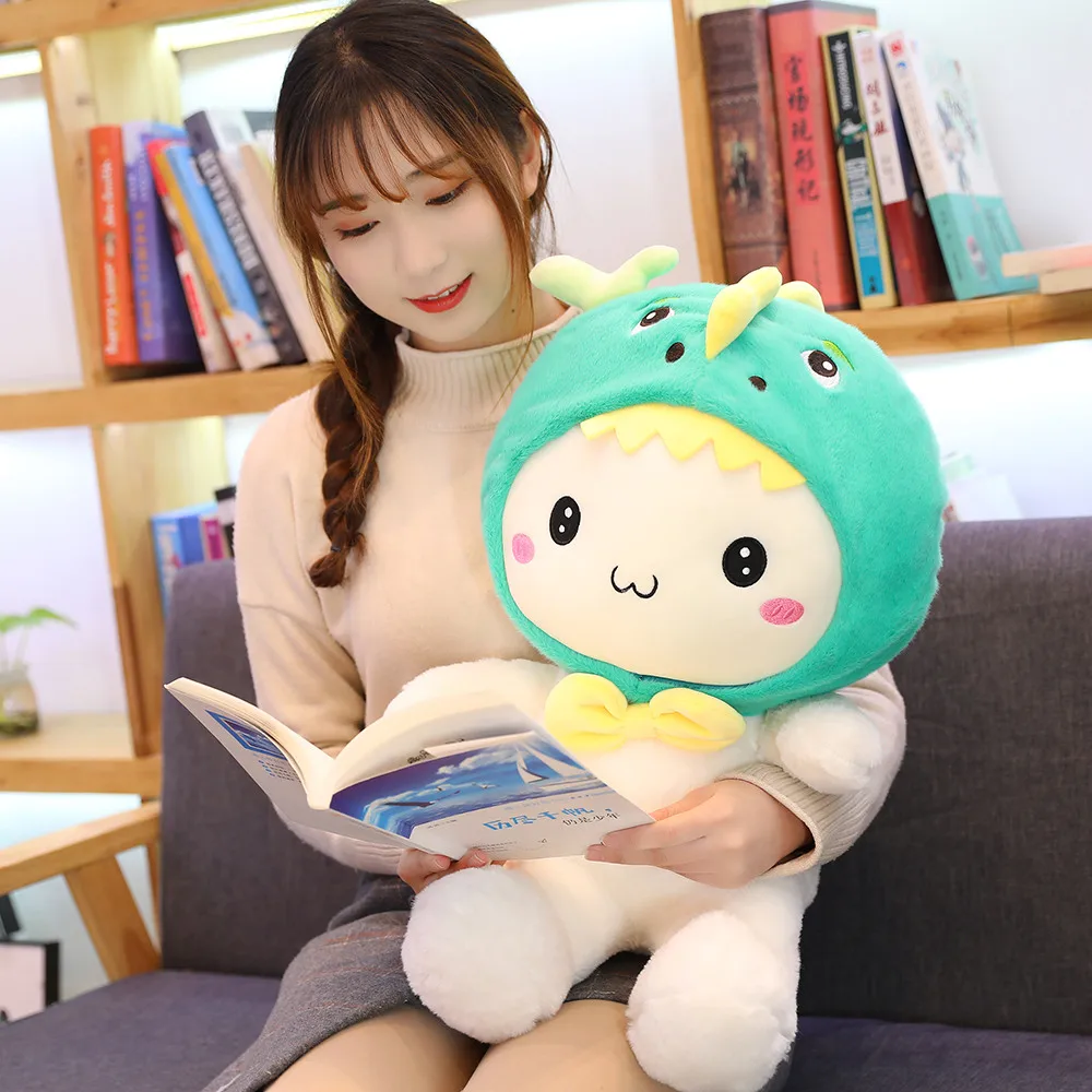 New Huggable 1pc 25-60cm Super Kawaii Rabbit Plush Toys Cute Shark Bear Stuffed Soft Accompany Pillow Kids Birthday Gift Dolls