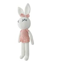 Handmade Knitted Sleepy Rabbit Soft Stuffed Plush Toy