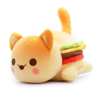 25cm Cheese Burger Cat Soft Plush Toy
