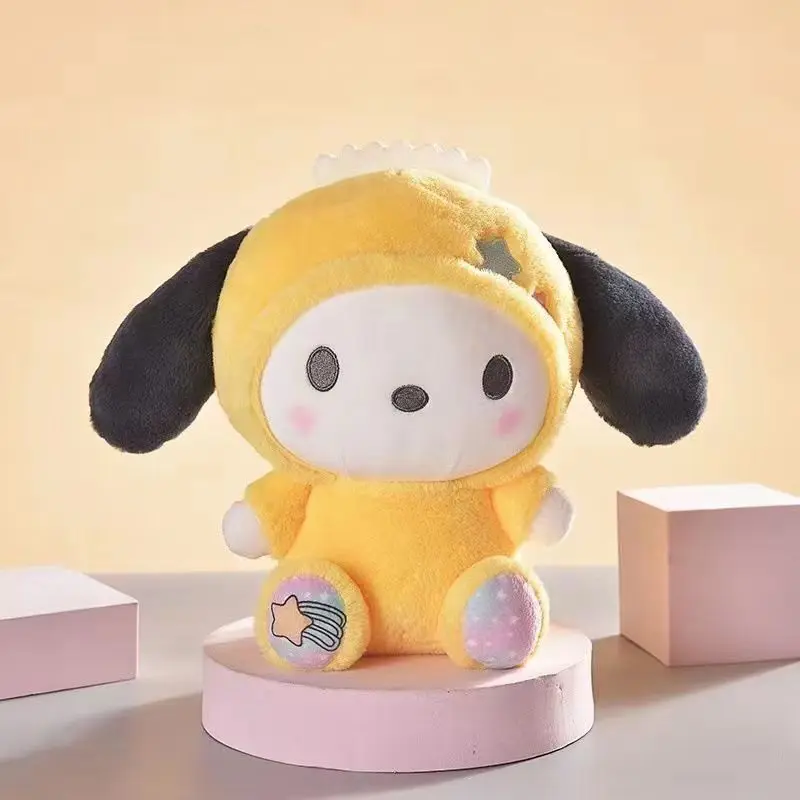 25cm New Sanrio Cartoon Plush Toys Kawali Kuromi Pacha Dog My Melody Cinnamoroll Soft Stuffed Mini Doll Toys Girl Kids Xmas Gift