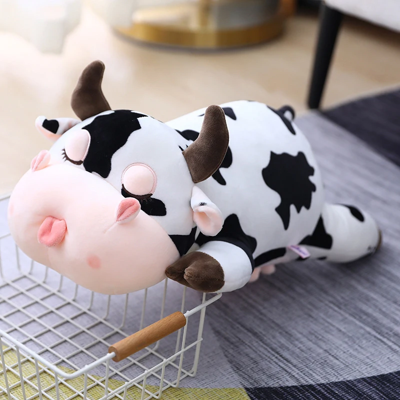 50cm Sleepy White Plush Milky Cow Soft Plush Toy