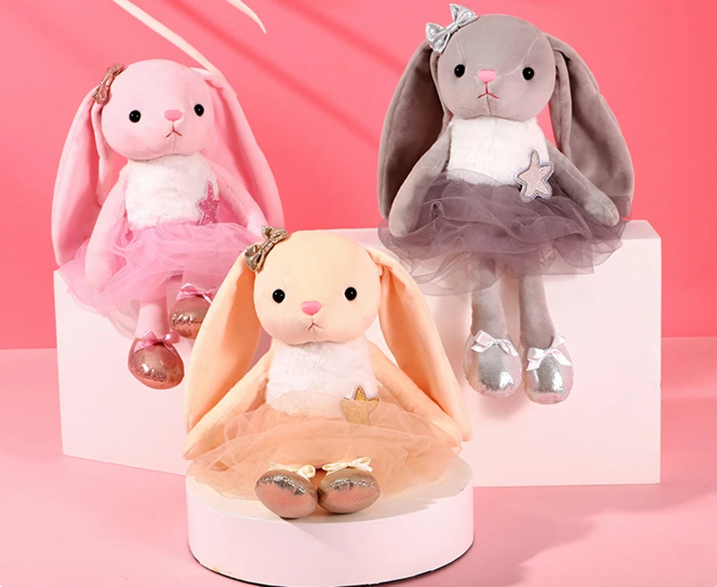39cm Long Ear Ballet Rabbit Soft Stuffed Plush Toy 
