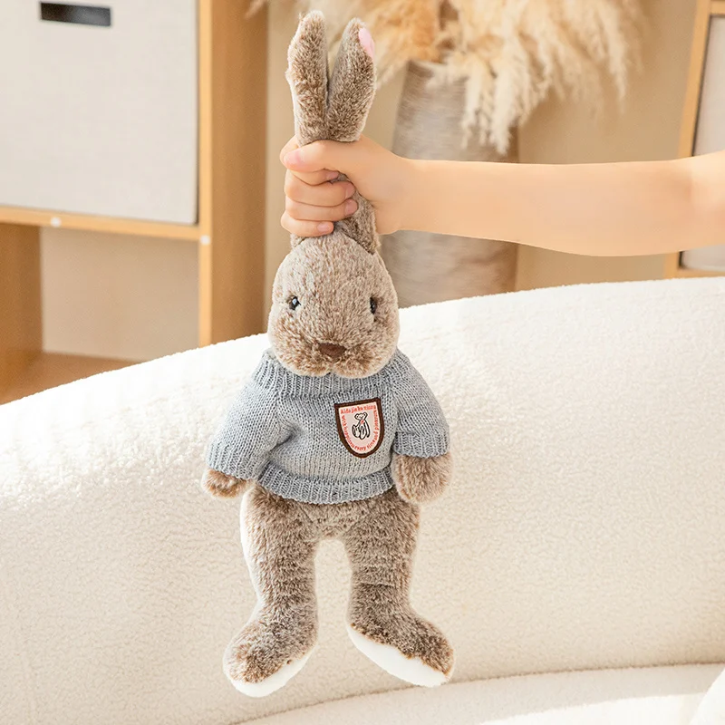 Kawaii Big Ear Rabbit Wearing Sweater Soft Stuffed Plush Toy