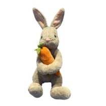 Sitting Bunny Hugging Carrot Soft Stuffed Plush Toy
