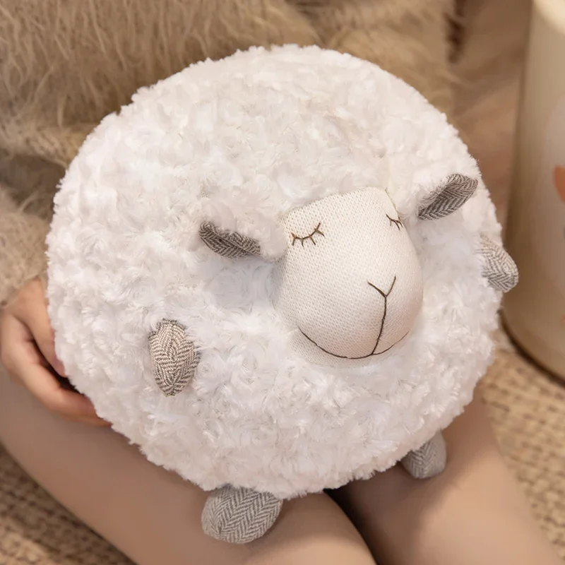 28/33cm Round Sleeping Sheep Lamb Soft Stuffed Plush Toy 
