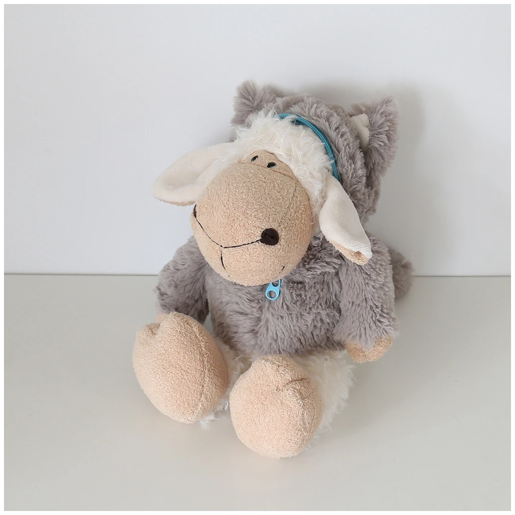 Kawaii Logan Sheep In Grey Wolf Cloth Soft Stuffed Plush Toy