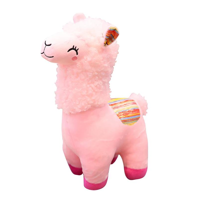 25cm Smile Alpaca Llama Plush Animals Toy Cute Stuffed Doll Household Throw Pillows Home Decoration Kids Toys Birthday Gifts