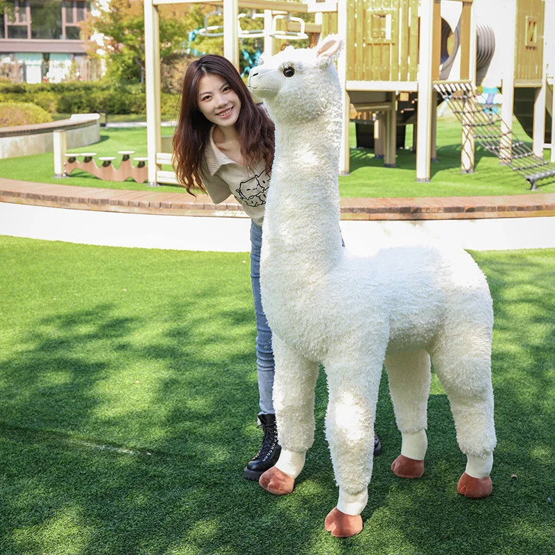 38-80cm Standing Alpaca Sheep Soft Stuffed Plush Toy