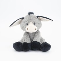 25cm Cartoon Grey With Black Donkey Soft Stuffed Plush Toy