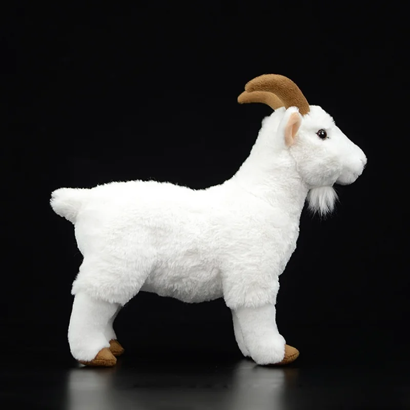 30cm White High Fidelity Goat Soft Stuffed Plush Toy