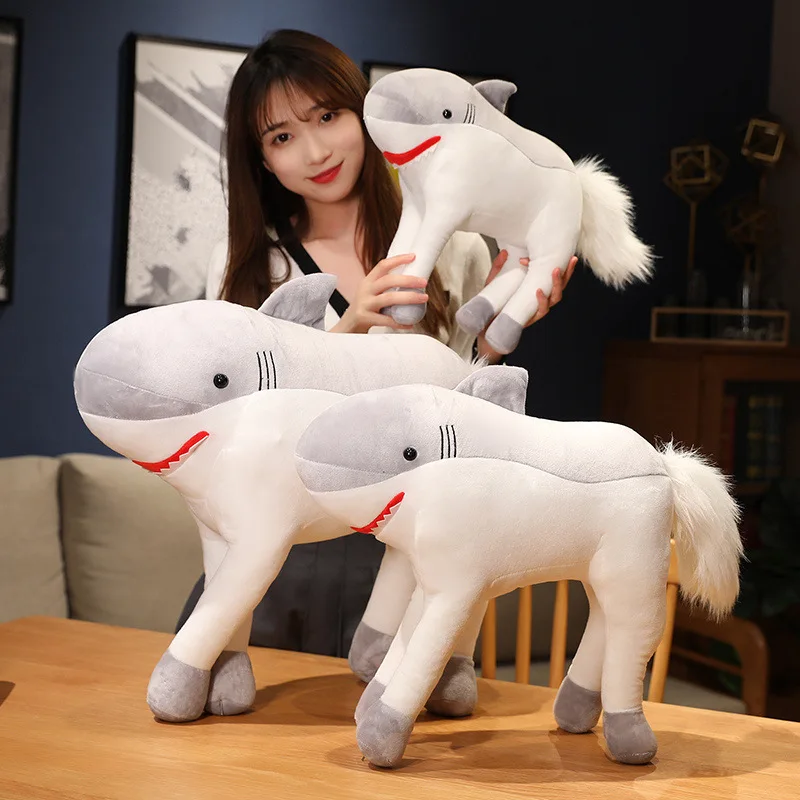 50cm Kawaii Shark Horse Soft Stuffed Plush Toy