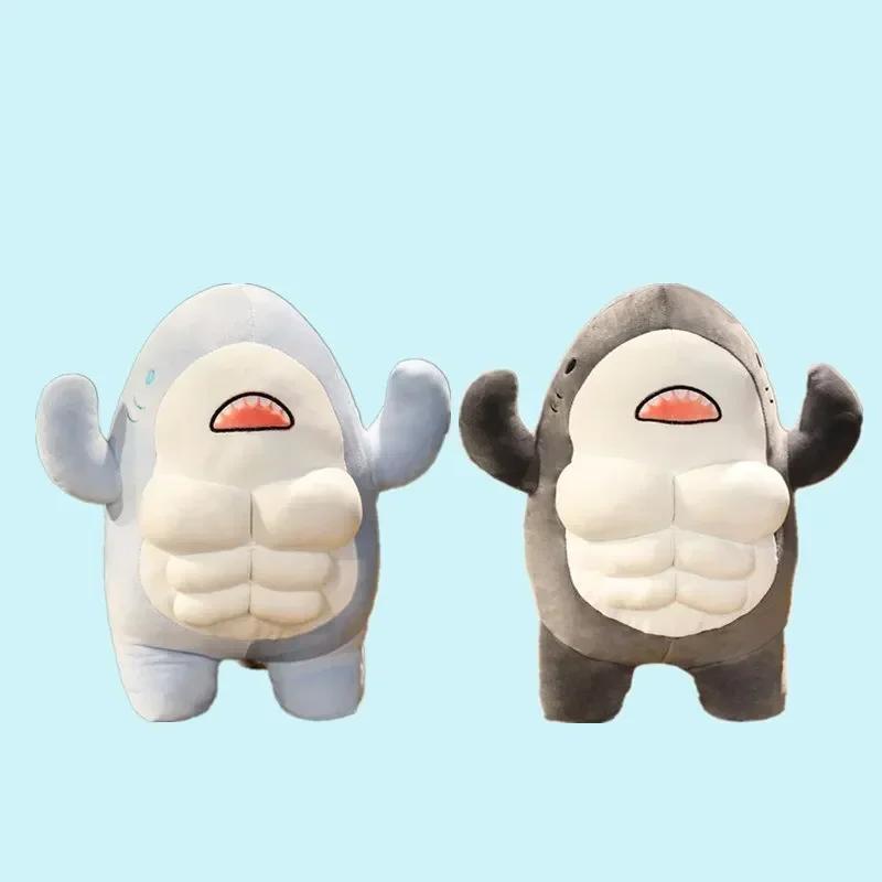 Kawaii Muscle Shark Soft Stuffed Plush Toy
