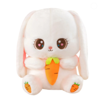 30cm Big Eyes Rabbit Eating Carrot Soft Stuffed Plush Toy