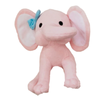 Kawaii Pink Baby Elephant With Bow Soft Stuffed Plush Toy
