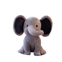 Kawaii Black Ears Grey Baby Elephant Soft Stuffed Plush Toy