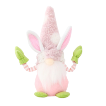 22cm Pink Handmade Faceless Gnome Rabbit Easter Soft Plush Toy