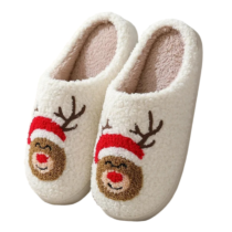Kawaii Cartoon Christmas Deer Soft Plush Slipper