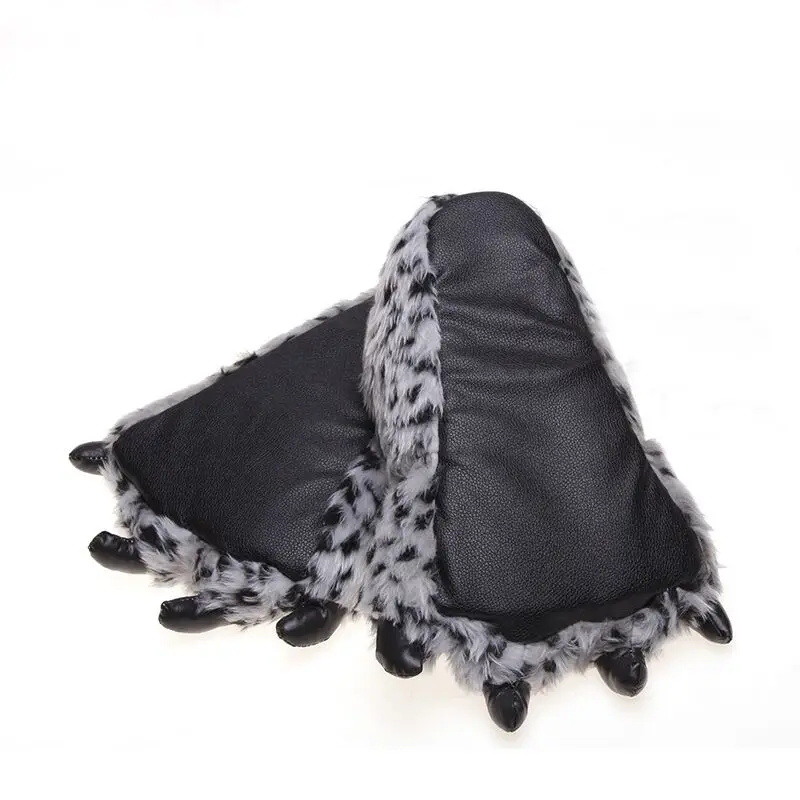 Leopard Claw Warm Soft Stuffed Plush Slippers