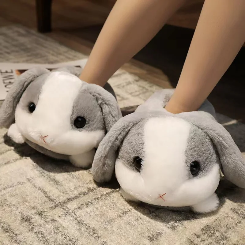25cm Cartoon Rabbit Soft Stuffed Plush Slippers