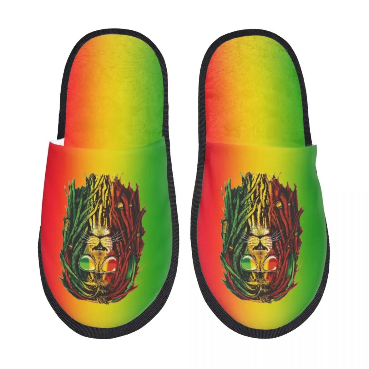 Winter Warm Rasta Dreadlock Lion Of Judah Soft Plush Slippers