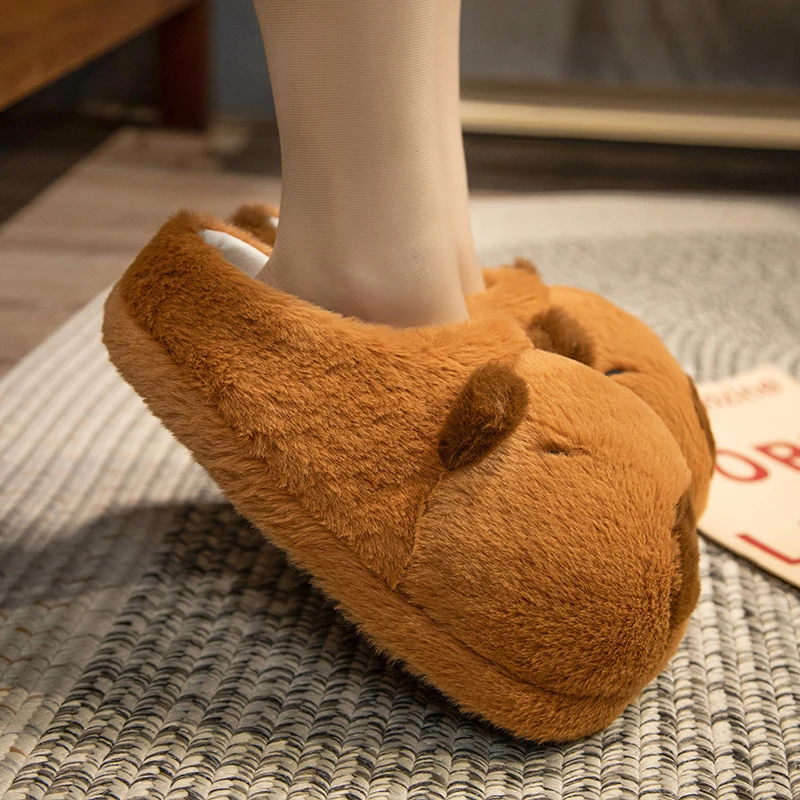 Cartoon Indoor Warm Capybara Soft Plush Slipper
