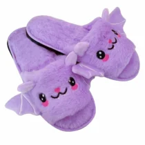 Women Halloween Cartoon Bat Soft Stuffed Plush Slippers