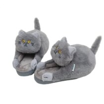 Kawaii Warm Half heeled Cat Soft Plush Slipper Shoes