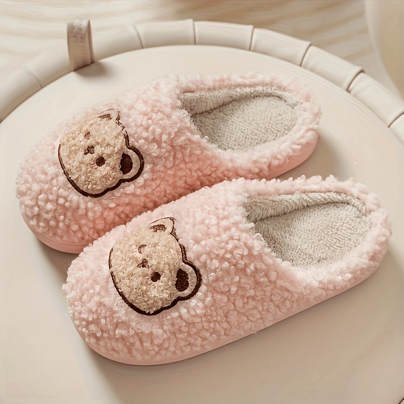 Cartoon Bear Winter Soft Plush Slippers