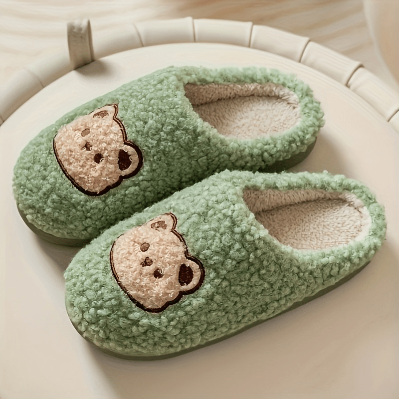 Cartoon Bear Winter Soft Plush Slippers