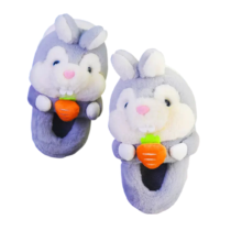 Warm High Heel Rabbit With Carrot Soft Plush Slipper Shoes