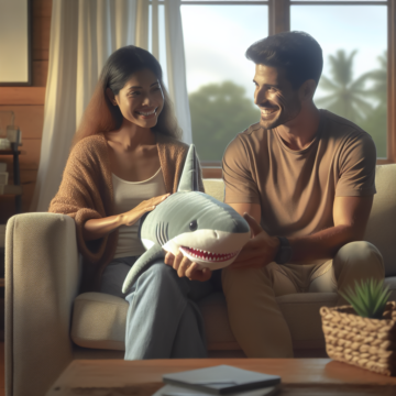 Children Overcoming their Ocean Fears with a Plush Shark Friend